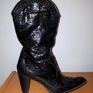 Stewart Weitzman Vintage Patent and leather Western Dress boot